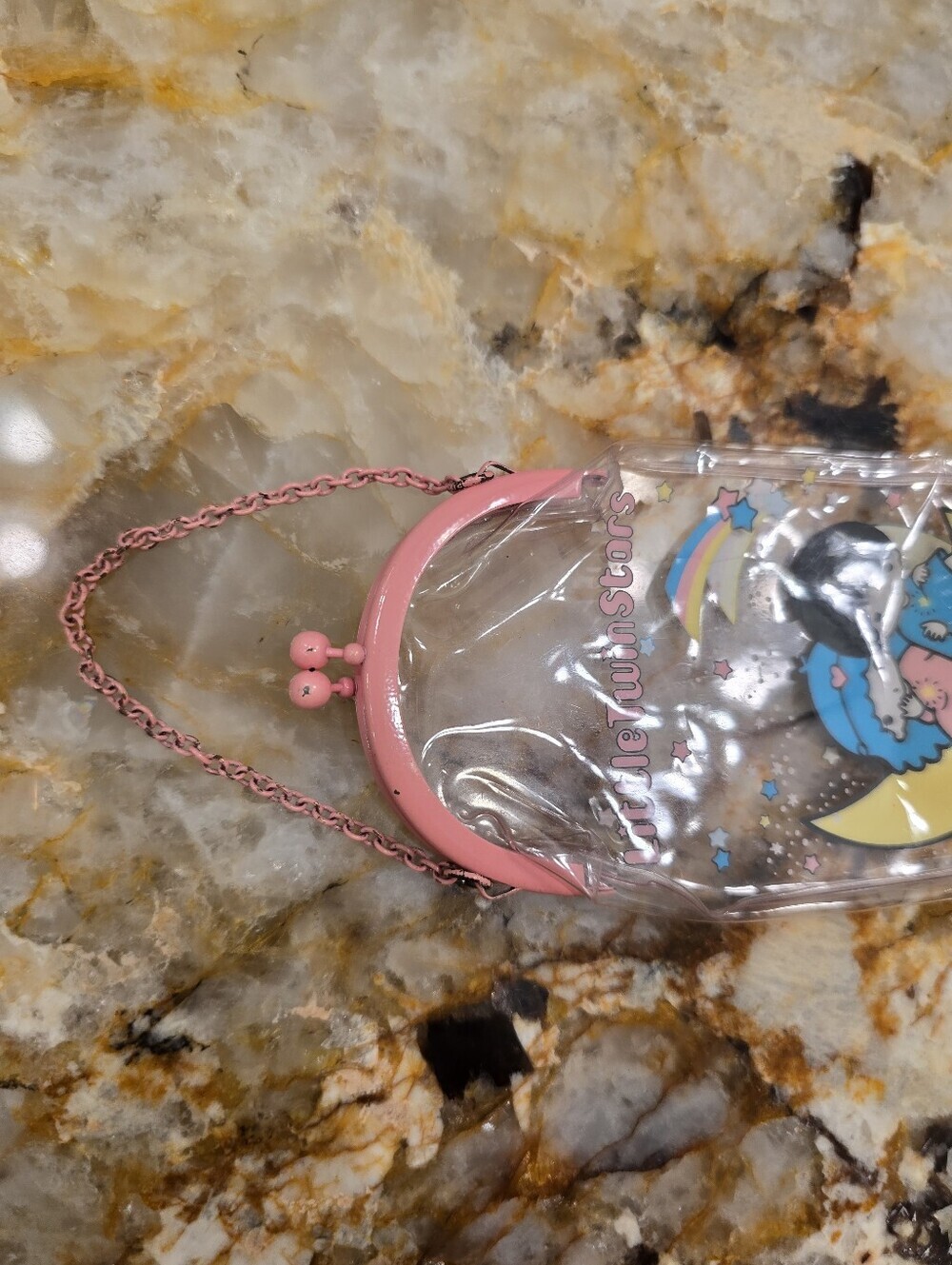 Vintage 1976 Sanrio Japan Little Twin Stars Clasp Case Vinyl Pink - Picture 5 of 5